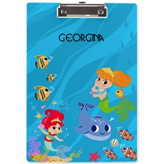 Personalized Mermaid Name A4 Acrylic Clipboard