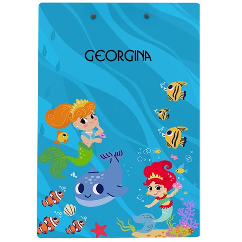 Personalized Mermaid Name A4 Acrylic Clipboard By Katy Back