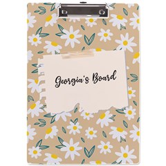 Personalized Floral Memo Style Name A4 Acrylic Clipboard