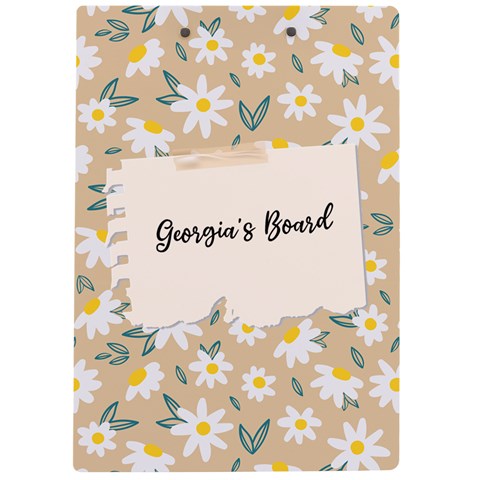 Personalized Floral Memo Style Name A4 Acrylic Clipboard By Katy Back