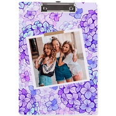 Personalized Hydrangeas Photo A4 Acrylic Clipboard