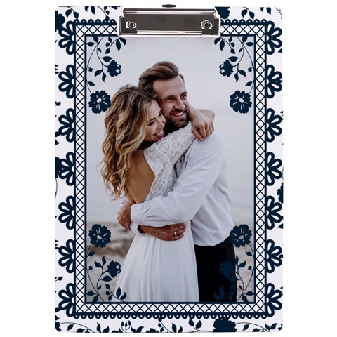Personalized Lace Frame Photo A4 Acrylic Clipboard By Katy Front
