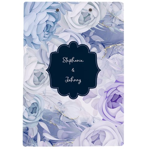 Personalized Blue Rose Name A4 Acrylic Clipboard By Katy Back