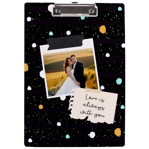 Personalized Dot Photo Name A4 Acrylic Clipboard By Katy Front