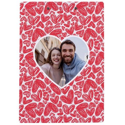 Personalized Full Heart Photo Name A4 Acrylic Clipboard By Katy Back