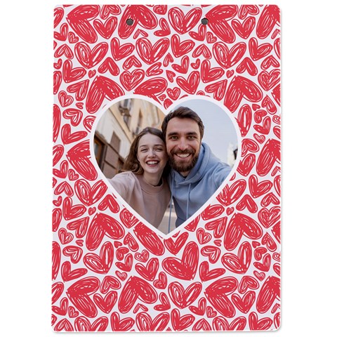 Personalized Full Heart Photo Name A4 Acrylic Clipboard By Katy Back