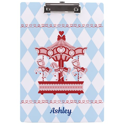 Personalized Carousel Name A4 Acrylic Clipboard By Katy Front