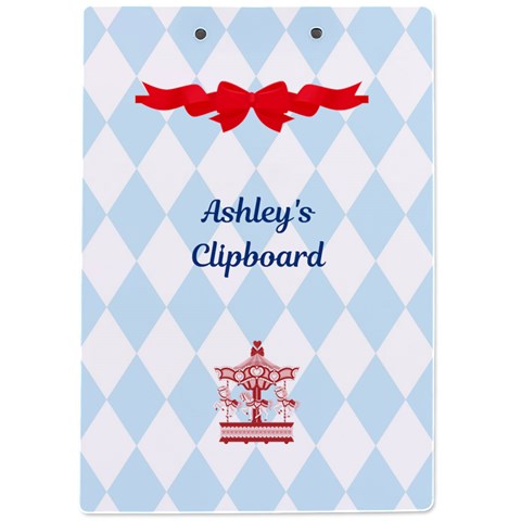 Personalized Carousel Name A4 Acrylic Clipboard By Katy Back