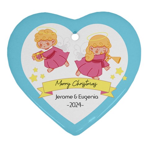 Personalized Angel Name Heart Ornament (two Sides) By Katy Front