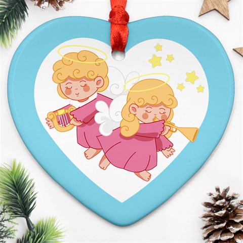 Personalized Angel Name Heart Ornament (two Sides) By Katy Back