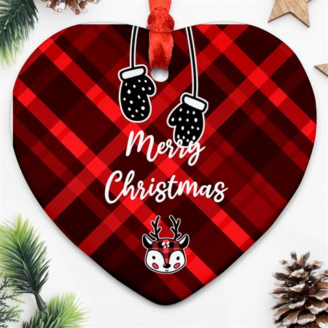 Personalized Checked Name Heart Ornament (two Sides) By Katy Back