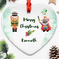 Personalized Nutcracker Name Heart Ornament (Two Sides)