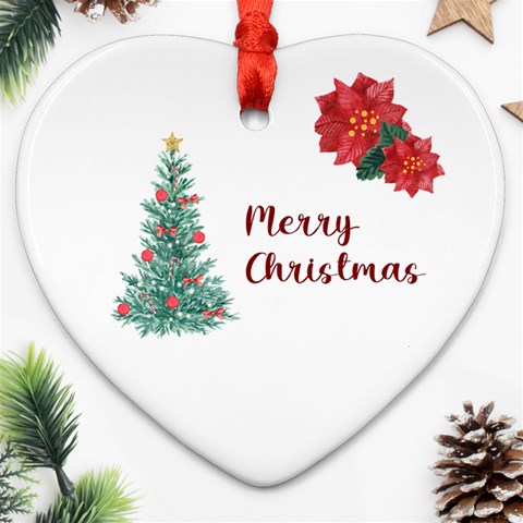 Personalized Nutcracker Poinsettia Name Heart Ornament (two Sides) By Katy Back