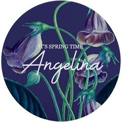 Personalized Floral Spring Time Name Round Tile Coaster - UV Print Round Tile Coaster