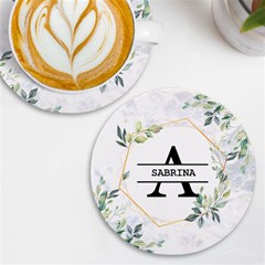 Personalized Initial Name Round Tile Coaster - UV Print Round Tile Coaster