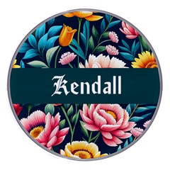 Personalized Floral Pattern Name Wireless Fast Charger - Wireless Fast Charger(White)
