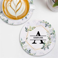 Personalized Initial Name Wireless Fast Charger - UV Print Round Tile Coaster