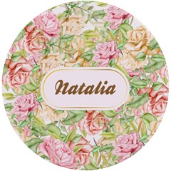 Personalized Hand Drawn Floral Any Text Name Wireless Fast Charger - UV Print Round Tile Coaster