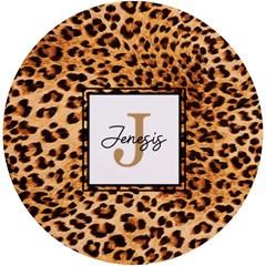 Personalized Animal Skin Initial Any Text Name Wireless Fast Charger - UV Print Round Tile Coaster