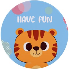 Personalized Animal Illustration Any Text Wireless Fast Charger - UV Print Round Tile Coaster