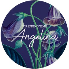 Personalized Floral Spring Time Name Wireless Fast Charger - UV Print Round Tile Coaster
