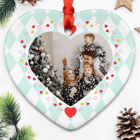 Personalized Heart Frame Photo Name Heart Ornament (two Sides) By Katy Front