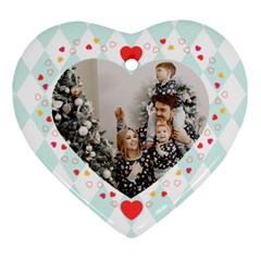 Personalized Heart Frame Photo Name Heart Ornament (Two Sides)