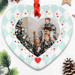 Personalized Heart Frame Photo Name Heart Ornament (Two Sides)