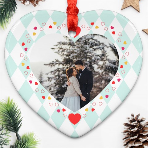 Personalized Heart Frame Photo Name Heart Ornament (two Sides) By Katy Back