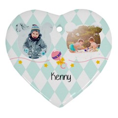 Personalized Baby Item Photo Name Heart Ornament (Two Sides)
