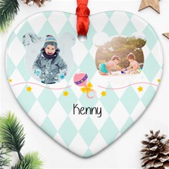 Personalized Baby Item Photo Name Heart Ornament (Two Sides)