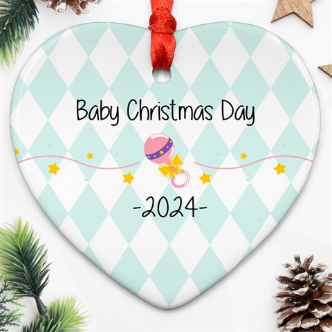 Personalized Baby Item Photo Name Heart Ornament (two Sides) By Katy Back