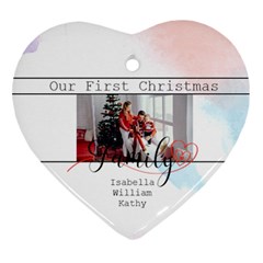 Personalized Heart Line Photo Name Heart Ornament (Two Sides)