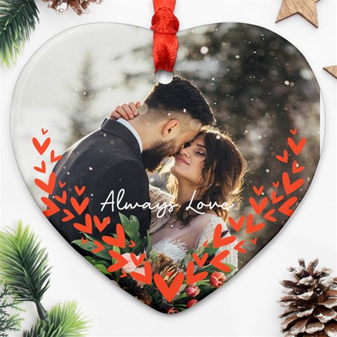 Personalized Heart Decorate Photo Name Heart Ornament (two Sides) By Katy Back