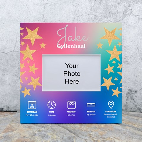 Personalized New Born Baby Star In Color Box Photo Frame By Joe Front