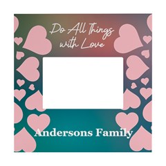 Personalized Do All Things with Love Family Name Any Text Box Photo Frame - White Box Photo Frame 4  x 6 