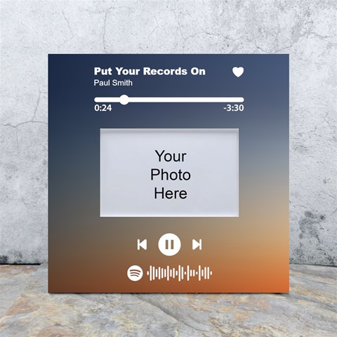 Personalized Music Player Song Name Any Text Box Photo Frame By Joe Front