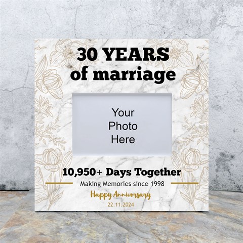Personalized Wedding Anniversary Years Of Marriage Any Text In Marble Pattern Box Photo Frame By Joe Front