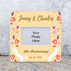 Personalized Heart Love Couple Name Any Text Box Photo Frame - White Box Photo Frame 4  x 6 