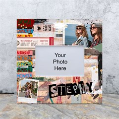 Personalized Life Adventure Style Travel Collage Photo Name Box Photo Frame - White Box Photo Frame 4  x 6 