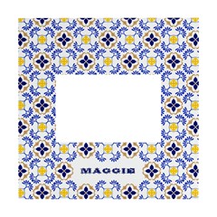Personalized Traditional Tiles Pattern Any Text Name Box Photo Frame - White Box Photo Frame 4  x 6 