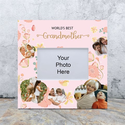 Personalized 5 Photo Floral Worlds Best Grandmother Any Text Box Photo Frame By Joe Front