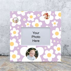 Personalized Photo Floral Pattern Box Photo Frame - White Box Photo Frame 4  x 6 