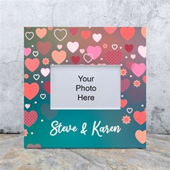 Personalized Love Heart Name Box Photo Frame - White Box Photo Frame 4  x 6 