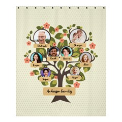 Personalized 8 Photo Family Tree Name Any Text Shower Curtain - Shower Curtain 60  x 72  (Medium)