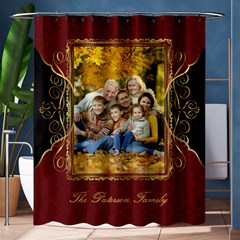 Personalized Elegant Photo Frame Family Name Any Text Shower Curtain - Shower Curtain 60  x 72  (Medium)