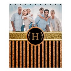 Personalized Photo Initial Stripe Pattern Shower Curtain