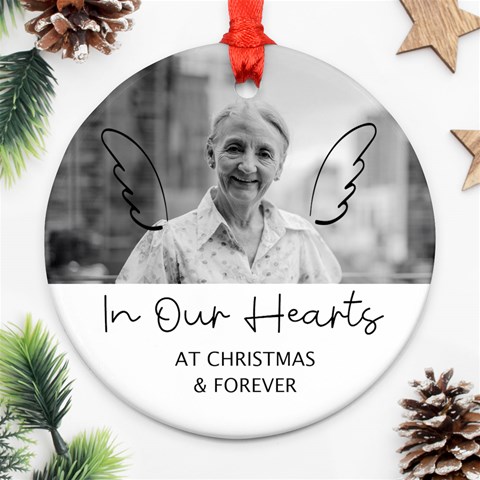 Personalized Memorial Photo Name Any Text Round Ornament By Joe Back