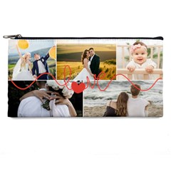 Personalized Love Line Collage Photo Pencil Case