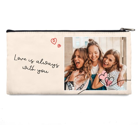 Personalized Heart Collage Photo Pencil Case By Katy Back